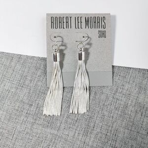 Robert Lee Morris Silver Tassel Earrings Vintage Chain Dangle Jewelry